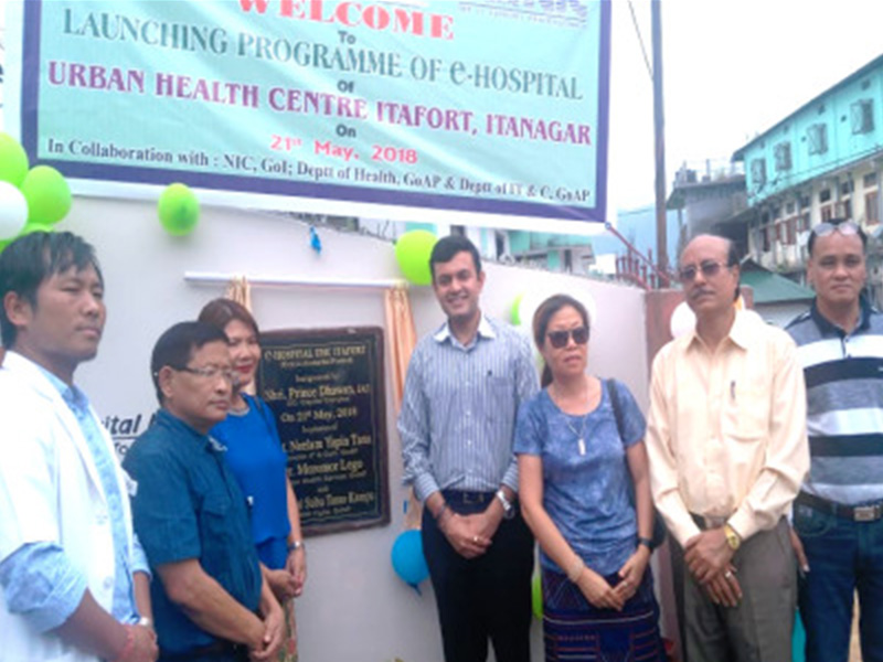 Dr. Saibal talking at the inauguration of E-hospital project at Arunachal Pradesh